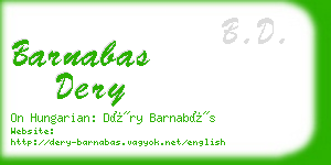 barnabas dery business card